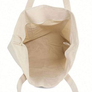 Bolsa de Compras de Algodón Sublimado con Logotipo Personalizado, Bolsa de Lona Reciclada con Bolsillo y Cremallera - Product Image 2