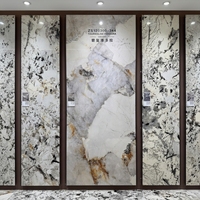 Dalle de pierre frittée de luxe polie 1200*3000mm Tourmaline Pandora, imperméable, ignifuge, durable, pour aménagement paysager et salon