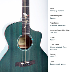 <span class=keywords><strong>Guitare</strong></span> acoustique 41 pouces, <span class=keywords><strong>guitare</strong></span> en bois, <span class=keywords><strong>guitare</strong></span> en épicéa, couleur vert transparent, instruments de musique en vente - Product Image 6