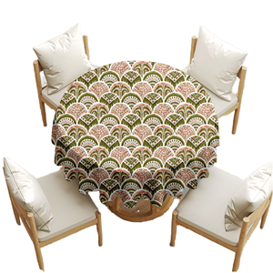 Customized Vintage Block Print 100% Cotton <b>Tablecloth</b> Hotel Restaurant OEM ODM Low MOQ Wholesale Direct Factory - Product Image 1