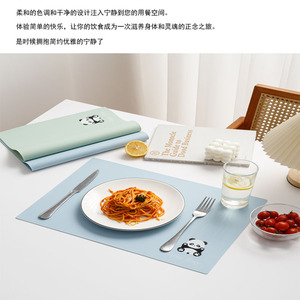 Manteles individuales de silicona Happy Baby, diseño de estrella azul, corazón verde, cuadrado, de calidad alimentaria, sin olor, para niños - Product Image 4