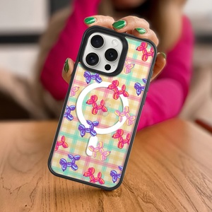 Custodia per telefono magnetica Girly graziosa 3 in 1 strato staccabile per iPhone 16 Pro Max 15 14 Plus TPU PC trasparente Cover Mobile con stampa - Product Image 2