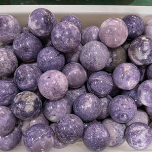 ลูกบอลคริสตัลไมกาเลพิโดไลต์สีม่วงธรรมชาติขัดเงาสำหรับการบำบัดและตกแต่งบ้าน ขายส่ง - Product Image 4