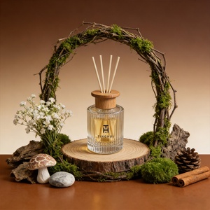 Custom Design 30ml 50ml Glass Empty Round Reed Diffuser <b>Bottle</b> purple <b>Red</b> Luxury Hotel Room Refillable Diffuser <b>Bottle</b> - Product Image 3