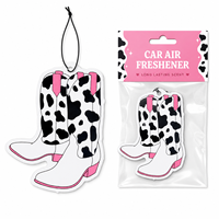Désodorisant de voiture parfumé longue durée, design bottes western découpées sur mesure, emballage individuel avec carte de présentation – Nouveauté Premium