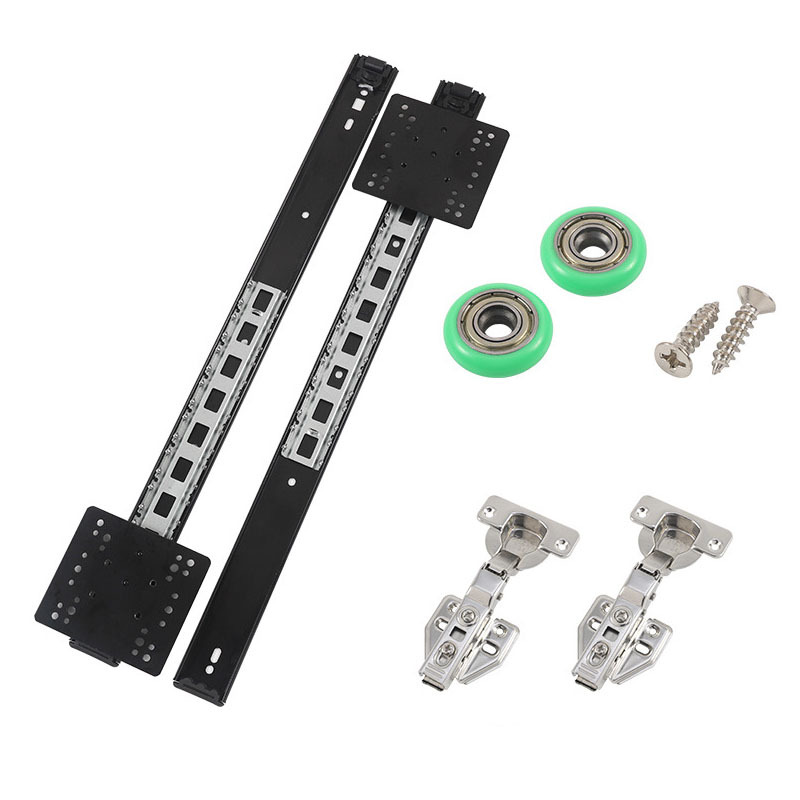 Pocket Door Slides – 12-Inch Sliding Hardware Kit With Hinges, Drill Bit & Screws For Cabinets And Inset Doors