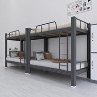 Lit superposé double moderne en acier, design inspiré de Malaisie, pour usage extérieur en chambre, idéal pour hôtels, écoles, réfugiés