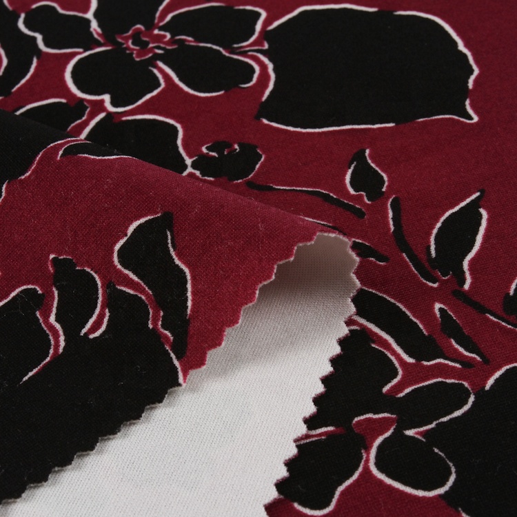 New design polyester spandex floral material scuba rotary printing fabric dress