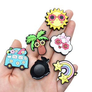 <span class=keywords><strong>Adornos</strong></span> y Hebillas Decorativas para Zapatos, de PVC Suave, con Diseños de Dibujos Animados de Playa, Serie Verano 2D, Unisex, Removibles, para DIY - Product Image 3