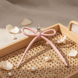 PU Leather Bow-shaped Pendant Butterfly Knot <b>Keychain</b> Colorful Light <b>Keychain</b> for Girls' Handbag Decor - Product Image 4