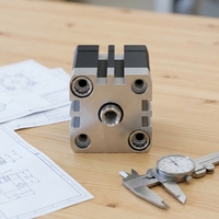 Nouveau Cylindre Pneumatique Compact Original ADN-40-15-A-P-A-S20 536288 40x15mm pour Actionneur de Connexion PLC et Contrôleurs Dédiés