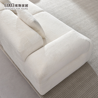 Canapé modulaire en L moderne sans structure, 3 places, avec ottoman, pour salon, fabriqué à Foshan