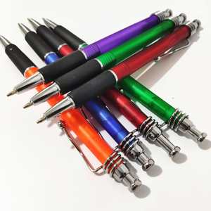 Stylo bille créatif en métal avec crochet en spirale, grip en caoutchouc et logo personnalisable pour cadeaux de bienvenue, publicité et papeterie - Product Image 2