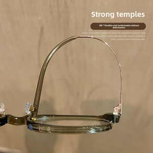 Couleur de <span class=keywords><strong>thé</strong></span> froid femmes montures optiques lunettes en gros Prescription 122608 Tr90 et lunettes rondes en métal montures pour les yeux optiques - Product Image 4