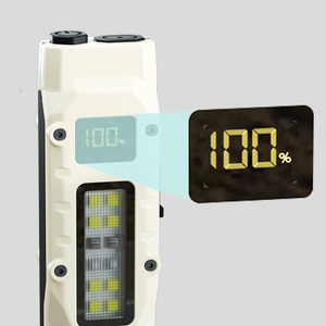 White Slim Pocket Flashlight, IP65 Waterproof High-Brightness LED Work <b>Light</b> with Digital Power Display for Camping - Product Image 3