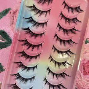 Pestañas Postizas de 12 mm, Juego de Diez Pares, Serie Fox, con Base Rígida, Forma de L, Inclinadas, Cortas por Delante y Largas por Detrás, Estilo Fox - Product Image 6