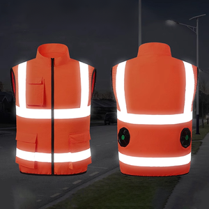 Удобный летний охлаждающий защитный жилет из водонепроницаемого полиэстера ANSI Class 2, оранжево-зеленый, с 5-сантиметровой светоотражающей лентой, для безопасности на дорогах и активного отдыха - Product Image 6