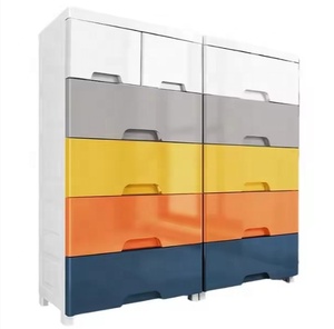 Armadio in Plastica Multifunzione a 5 Ripiani di Grande Capacità per Conservazione Vestiti in Soggiorno Stampato a Iniezione - Product Image 5