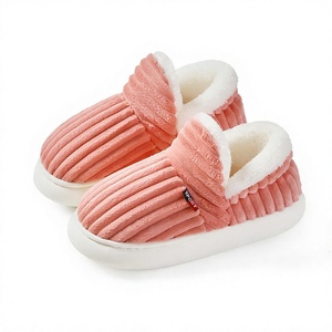 Pantuflas Cálidas de Felpa Rosa con Forro Polar, Antideslizantes para Invierno, de Interior y Exterior, de Algodón, para el Hogar - Product Image 1