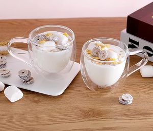 Tazza da caffè in vetro a doppia parete con manico 10oz tazza da caffè in vetro isolante trasparente adatta per bevande calde e fredde - Product Image 3