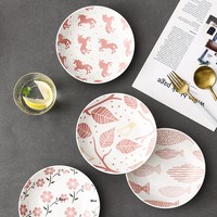 Assiette de service en céramique émaillée vert olive foncé de style nordique de 7 pouces de la marque JADE, compatible micro-ondes, pour usage hôtelier