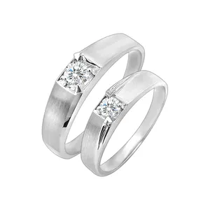 럭셔리 디자인 솔리드 18k 골드 핑거 링 디자인 다이아몬드 약혼 결혼 반지 보석 여성 남성 커플 링