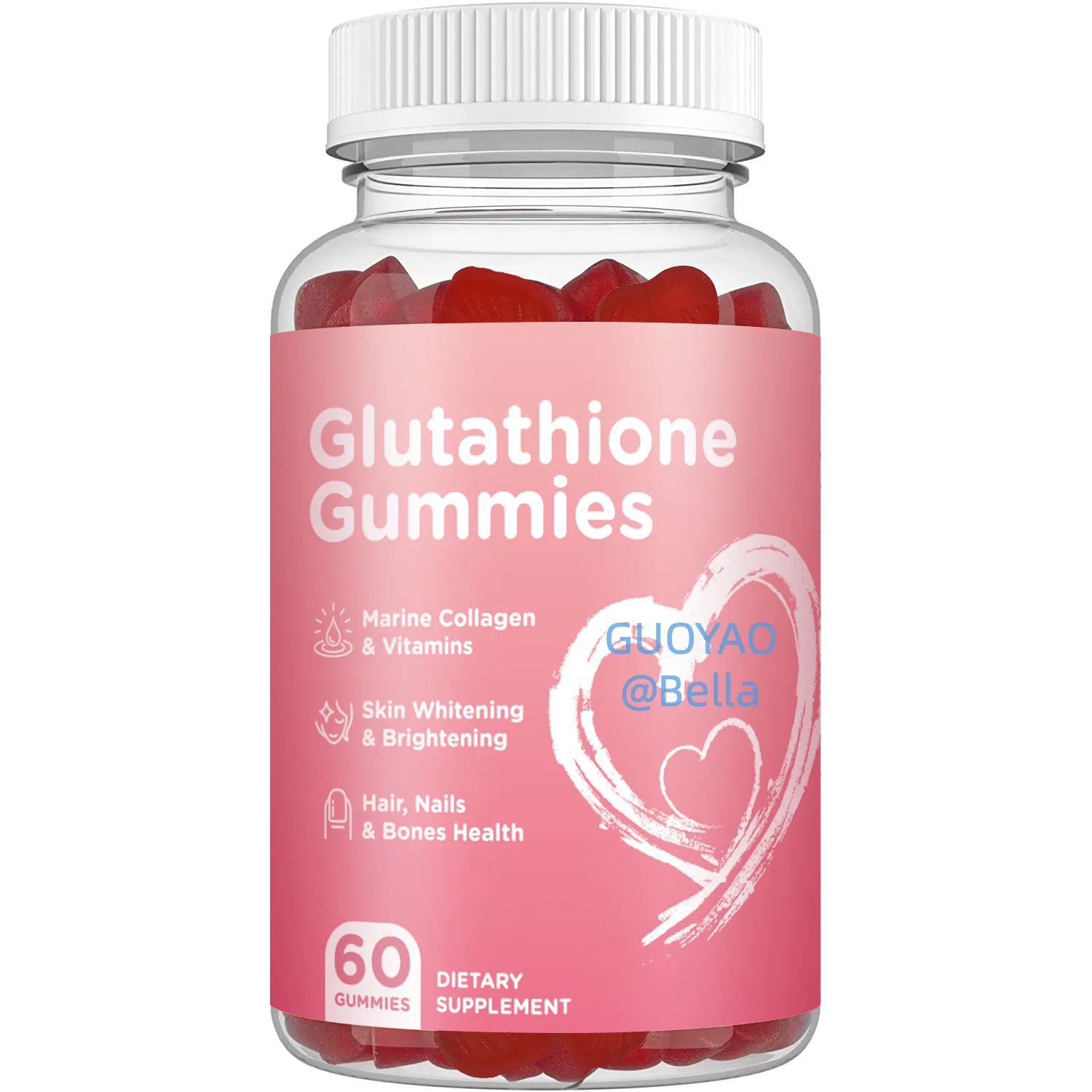 Private Label Gezondheidszorg Supplement Glutathion Verhelderende Huid Whitening Gummies Collageen Anti-Aging L-Glutathion Gummies