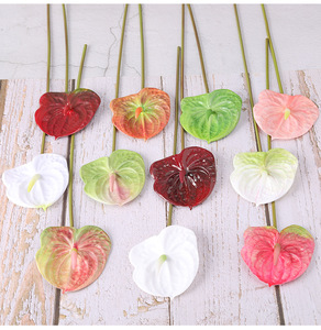 M727 fleurs artificielles décoration mariage flores 3D latex plastique faux anthurium pour décor - Product Image 3