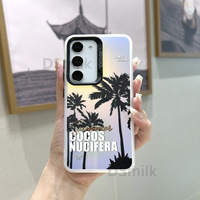 Pour Samsung S24 S23 S22 coque de téléphone coloré Laser Aurora blanc cocotier résistant aux chutes housse de protection