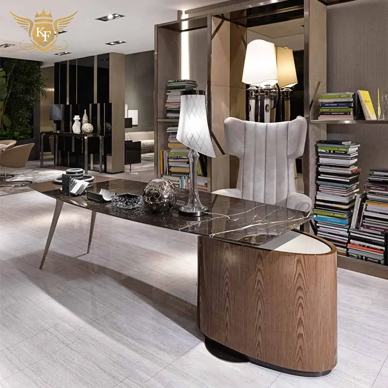 High-End-kreatives Design Luxus Home Office Marmor Executive Schreibtisch CEO Manager Tisch mit verstellbaren Schubladen