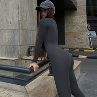 GIMILY oem custom une pièce combishorts body femmes lait soie haute élastique fermeture éclair col en V Sports yoga combinaisons évasées