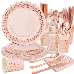 Vajilla Desechable Menaje Platos Y Vajilla Party Plate Tableware Set Disposable Dinnerware Set For Party