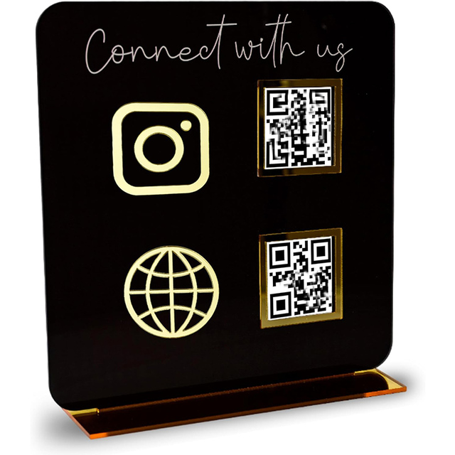Code Sign for Business Social Media Cash App QR Code Sign Stand Elegant Custom QR Code Sign Display Holder for Home