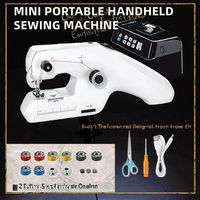 Machine à coudre électrique portable à double fil, mini kit de couture domestique portatif, ciseaux simples, kit de couture durable en plastique pour tissu 15cm 3mm