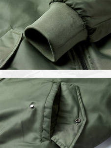 Мужская зимняя куртка-бомбер с вышивкой, 100% нейлоновая куртка-бомбер - Product Image 5