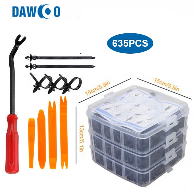 Автомобильные зажимы для отделки дверной панели бампера, автомобильные фиксаторы, комплект пластиковых крепежных деталей, зажимы для заклепок крыльев, автомобильные аксессуары, 635 шт.