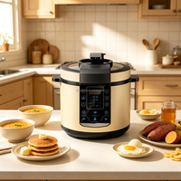 Cuisinière à pression électrique avec verrouillage de sécurité, multifonction, cuve intérieure antiadhésive, libération automatique de la pression