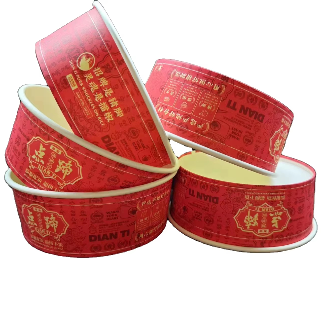 Wholesale Disposable Take Away Factory Eco-friendly Custom Printing Salad Kraft Paper Bowl