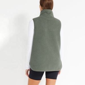 Gran oferta, chaleco de lana Sherpa para <span class=keywords><strong>mujer</strong></span>, ajuste relajado de gran tamaño con traje de gimnasio de diseño de longitud más larga Extra suave - Product Image 4