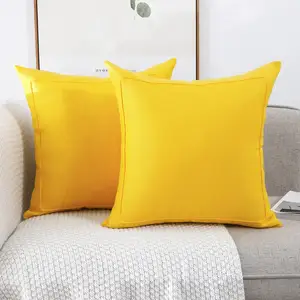 Sarung bantal Linen katun kustom dekoratif rumah pertanian sarung bantal Solid sarung bantal lempar