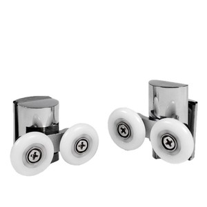 Rouleau à double roue pour porte coulissante de salle de bain, 23 mm, en acier inoxydable, alliage de zinc, roulement fluide, design minimaliste - Product Image 5