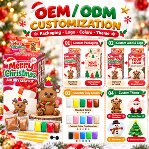 Air Dry Clay Christmas Reindeer Kit Modeling Clay Set With Tools Gift Box for <b>Kids</b> Diy Craft Wholesale OEM ODM - Product Image 6