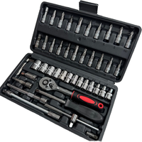 Jeu de clés à douilles de 46 pièces, embout de tournevis à cliquet miniature de 1/4 pouce, kit d'outils pour la réparation automobile