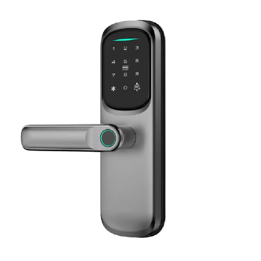 Blue tooth wifi 9 langues guide d'opération vocale ttlock app poignée biométrique serrure porte tuya serrure à empreinte digitale intelligente pour la maison