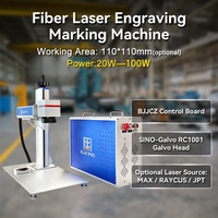 Máquina de Marcado Láser de Fibra Opcional MOPA para Grabado de Anillos y Pulseras de Plata y Oro, Estructura Dividida, 60W