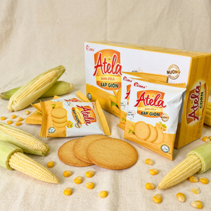 Biscuits croustillants Atela Corn Crackers 150g, prêts à consommer, collation saine, salés, sucrés, faibles en sel, en boîte - Product Image 1