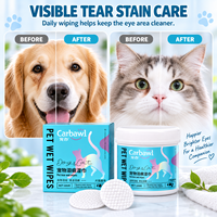 Lingettes nettoyantes pour les yeux douces, durables, hypoallergéniques, sans alcool, pour chiots, chats et chiens