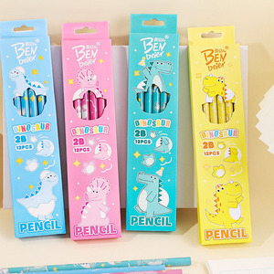 Ensemble de crayons à <span class=keywords><strong>dessin</strong></span> et à écrire pour enfants avec motif de dinosaure créatif, crayons en bois 2B mignons de <span class=keywords><strong>dessin</strong></span> animé avec <span class=keywords><strong>gomme</strong></span> - Product Image 3