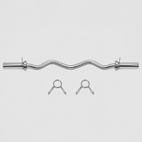 Barre de musculation incurvée AUGER Olympic EZ de 2 pouces en acier chromé avec colliers à ressort pour biceps, triceps et musculation