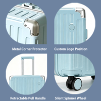 Valise rigide ABS+PC avec trolley en aluminium, serrure TSA, roulettes silencieuses à 360°, logo personnalisé, 20, 24, 28 pouces, bagages de voyage